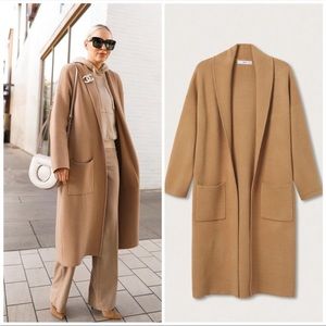 Mango Oversized Coatigan Camel Color Size S-M.